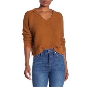 Madewell Hemlock Brown V-Neck Pullover Sweater